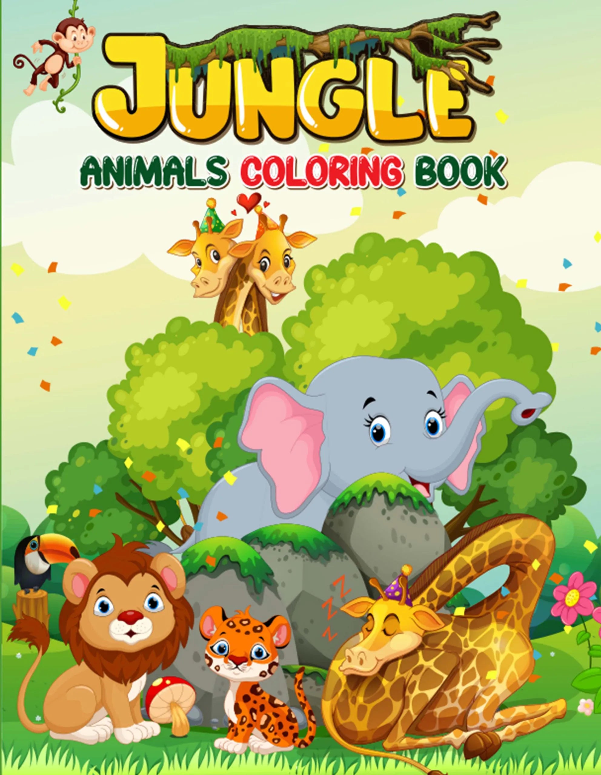 Cute Animals Coloring Book: 10 Easy and Adorable Designs for Relaxation